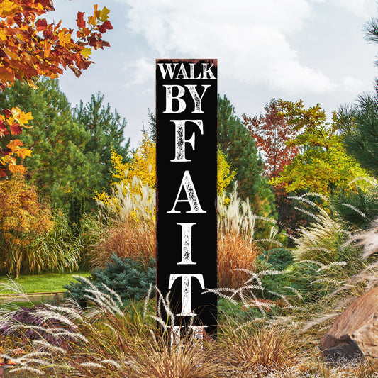 Christian Yard Sign | “Walk By Faith” Inspirational Garden Stake | Outdoor Religious Porch, Lawn & Garden Décor
