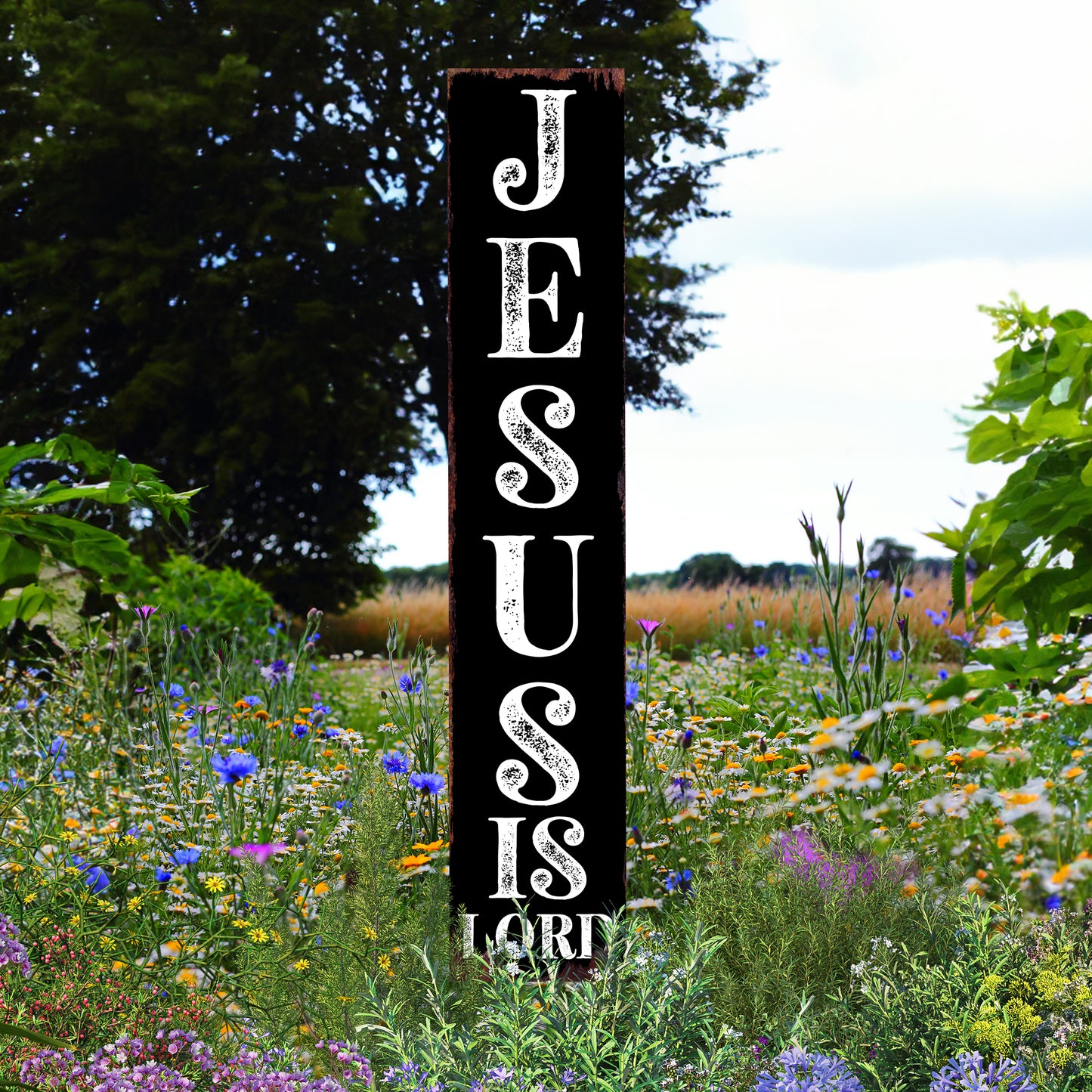 Christian Yard Sign | “Jesus Is Lord” Inspirational Garden Stake | Outdoor Religious Porch, Lawn & Garden Décor