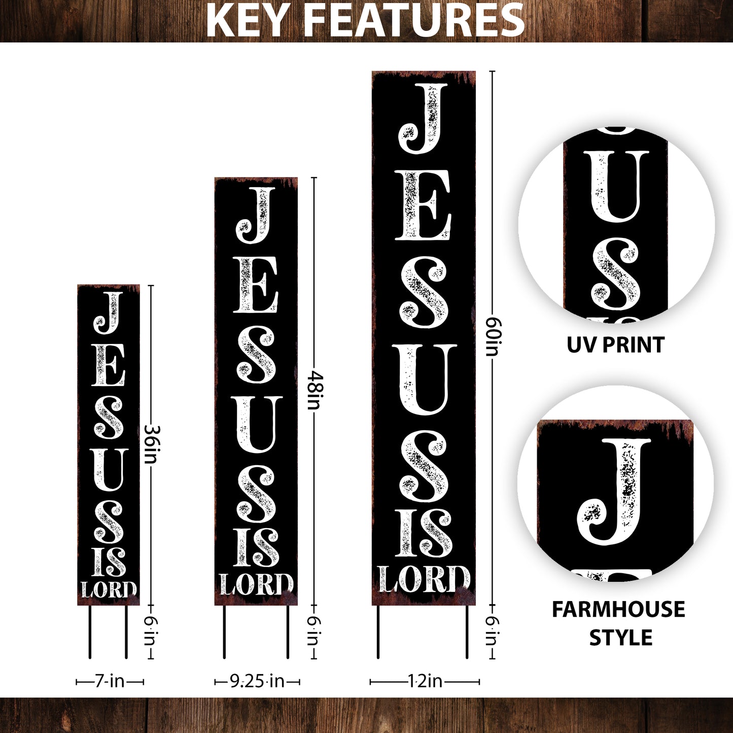 Christian Yard Sign | “Jesus Is Lord” Inspirational Garden Stake | Outdoor Religious Porch, Lawn & Garden Décor