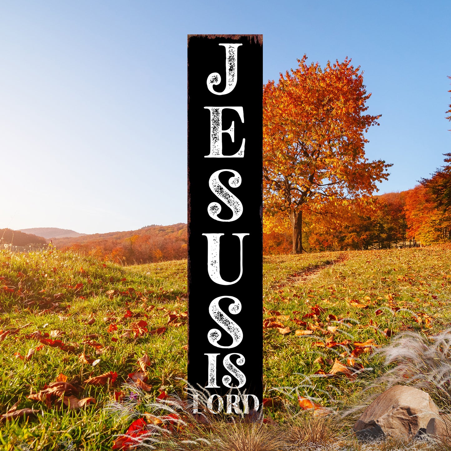 Christian Yard Sign | “Jesus Is Lord” Inspirational Garden Stake | Outdoor Religious Porch, Lawn & Garden Décor