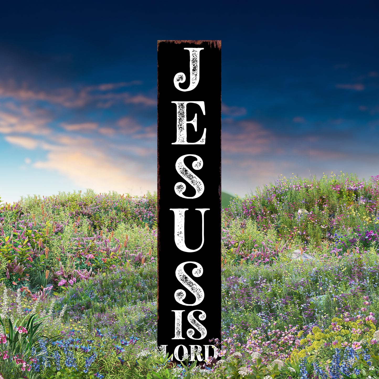 Christian Yard Sign | “Jesus Is Lord” Inspirational Garden Stake | Outdoor Religious Porch, Lawn & Garden Décor