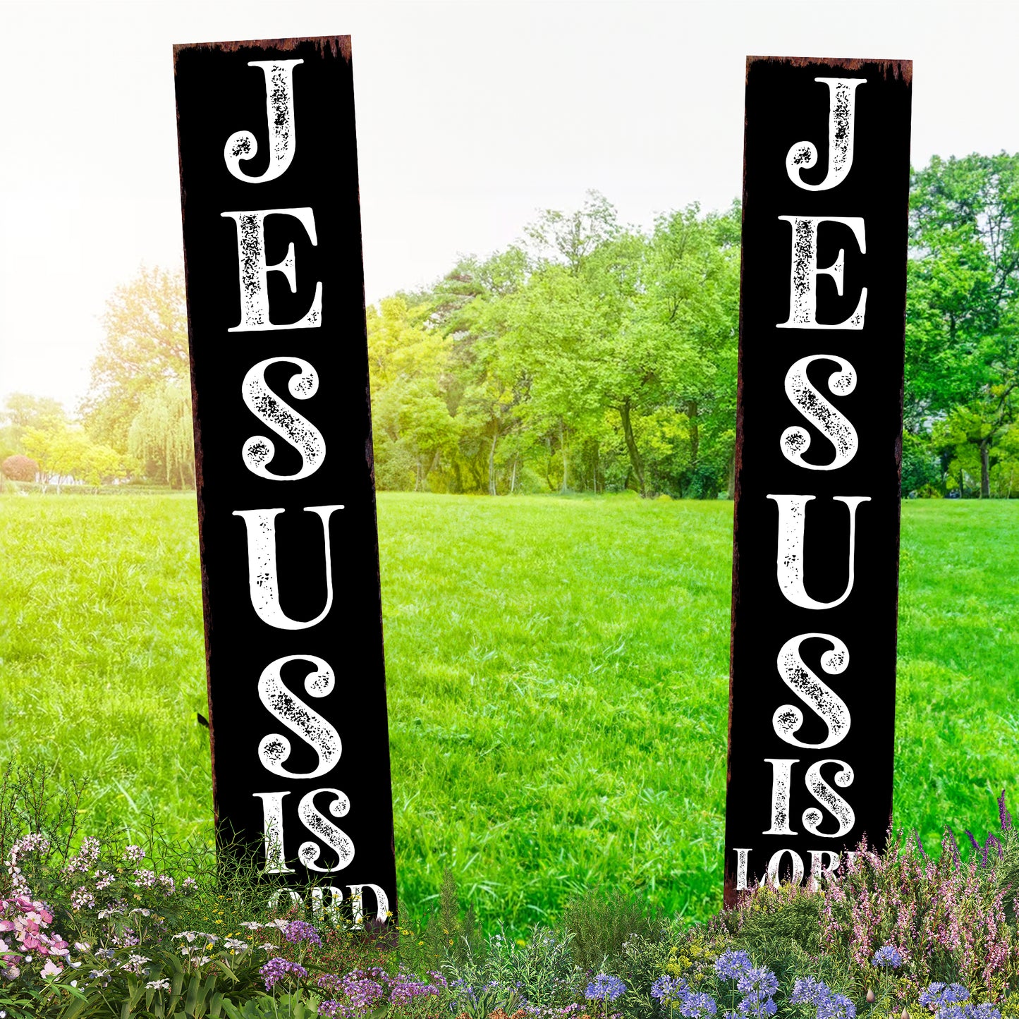 Christian Yard Sign | “Jesus Is Lord” Inspirational Garden Stake | Outdoor Religious Porch, Lawn & Garden Décor