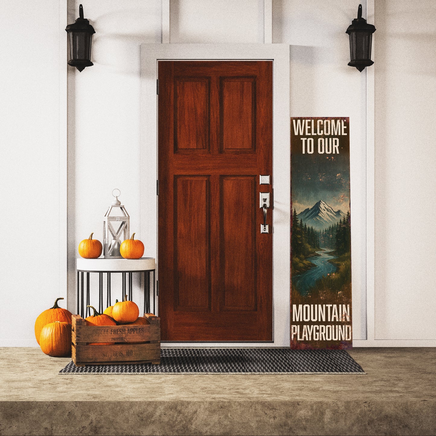 Welcome to Our Mountain Playground Porch Sign | Rustic Cabin Lodge Decor | Outdoor Adventure Wall Art for Porch, Patio & Entryway