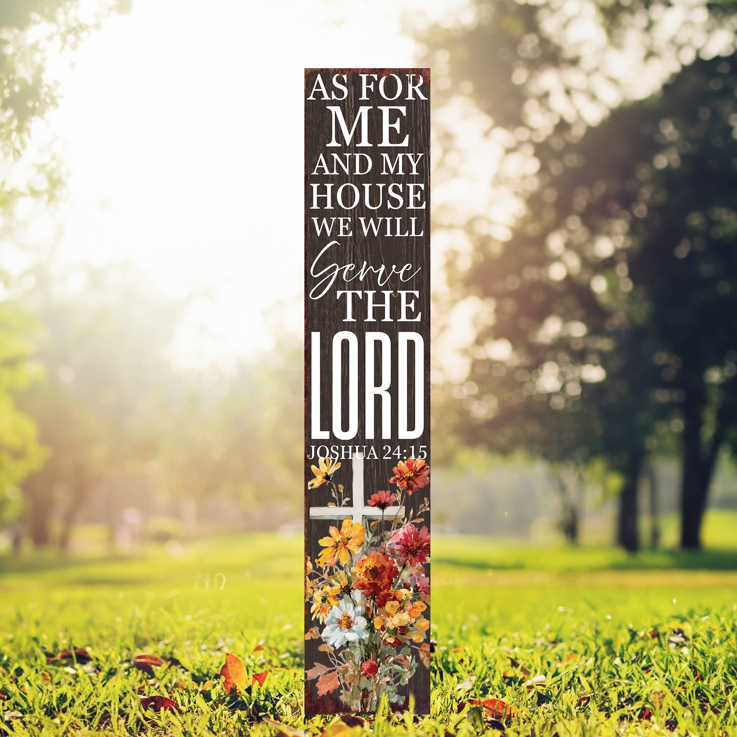 Christian Inspirational Yard Sign | As for Me and My House We Will Serve the Lord | Joshua 24:15 Garden Stake | Farmhouse Décor
