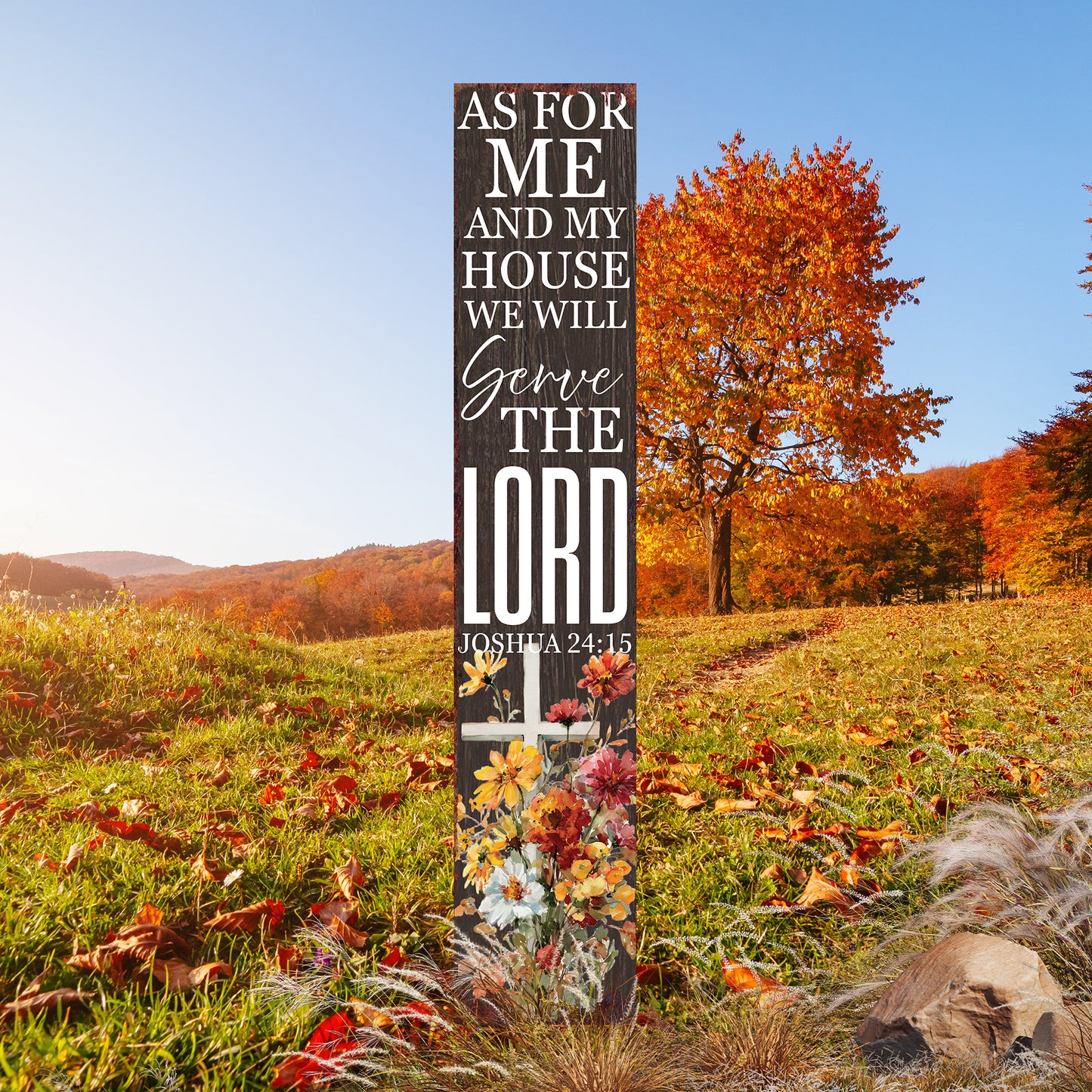 Christian Inspirational Yard Sign | As for Me and My House We Will Serve the Lord | Joshua 24:15 Garden Stake | Farmhouse Décor