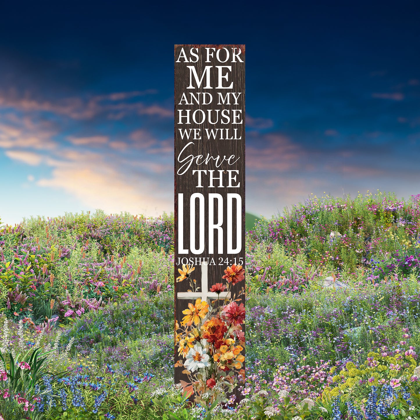 Christian Inspirational Yard Sign | As for Me and My House We Will Serve the Lord | Joshua 24:15 Garden Stake | Farmhouse Décor