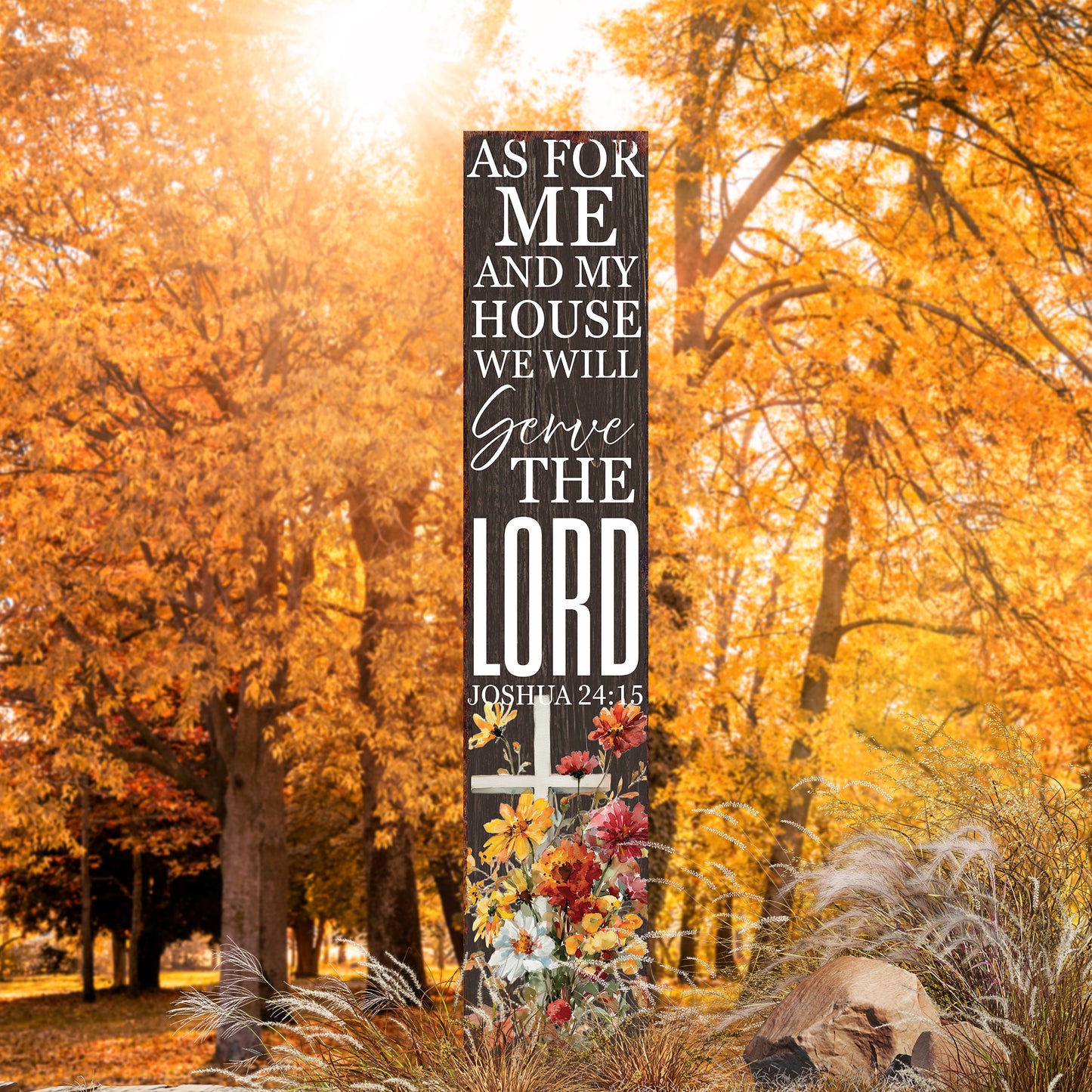 Christian Inspirational Yard Sign | As for Me and My House We Will Serve the Lord | Joshua 24:15 Garden Stake | Farmhouse Décor