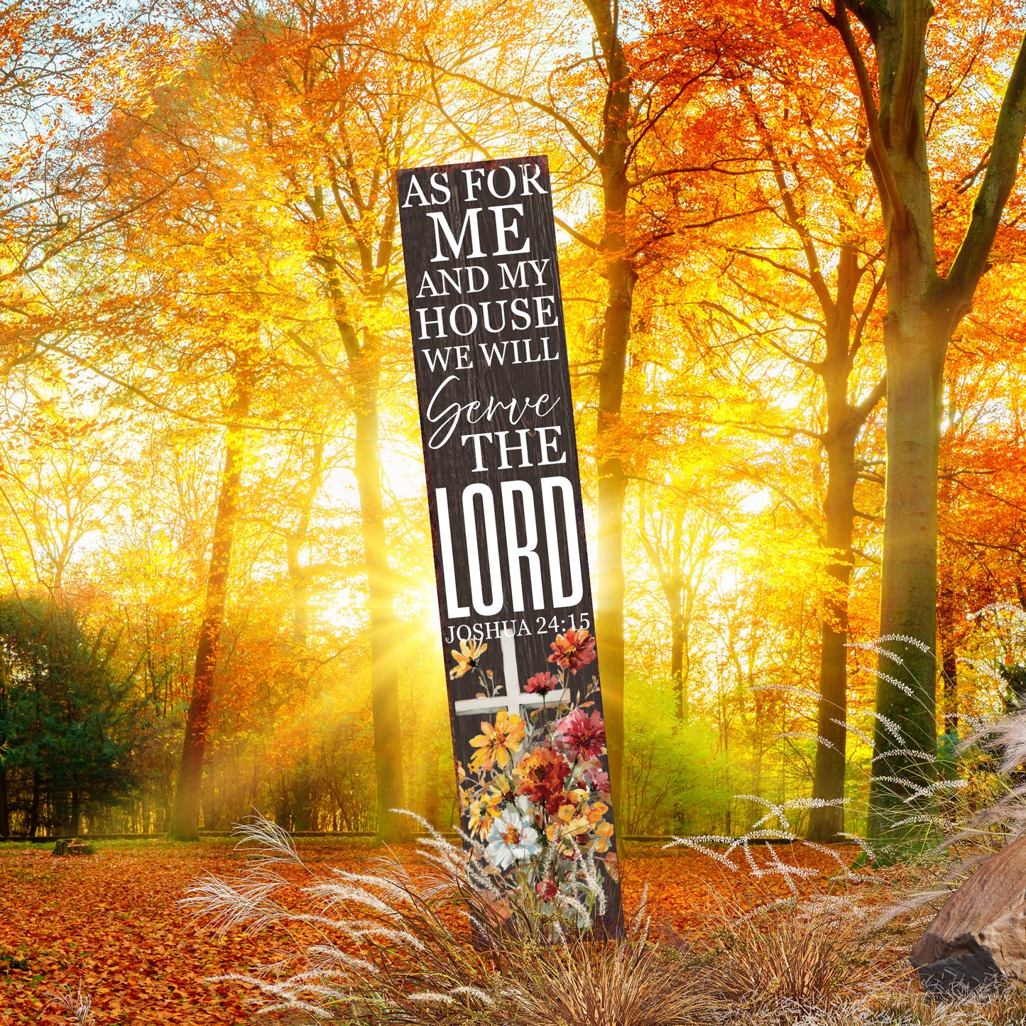 Christian Inspirational Yard Sign | As for Me and My House We Will Serve the Lord | Joshua 24:15 Garden Stake | Farmhouse Décor