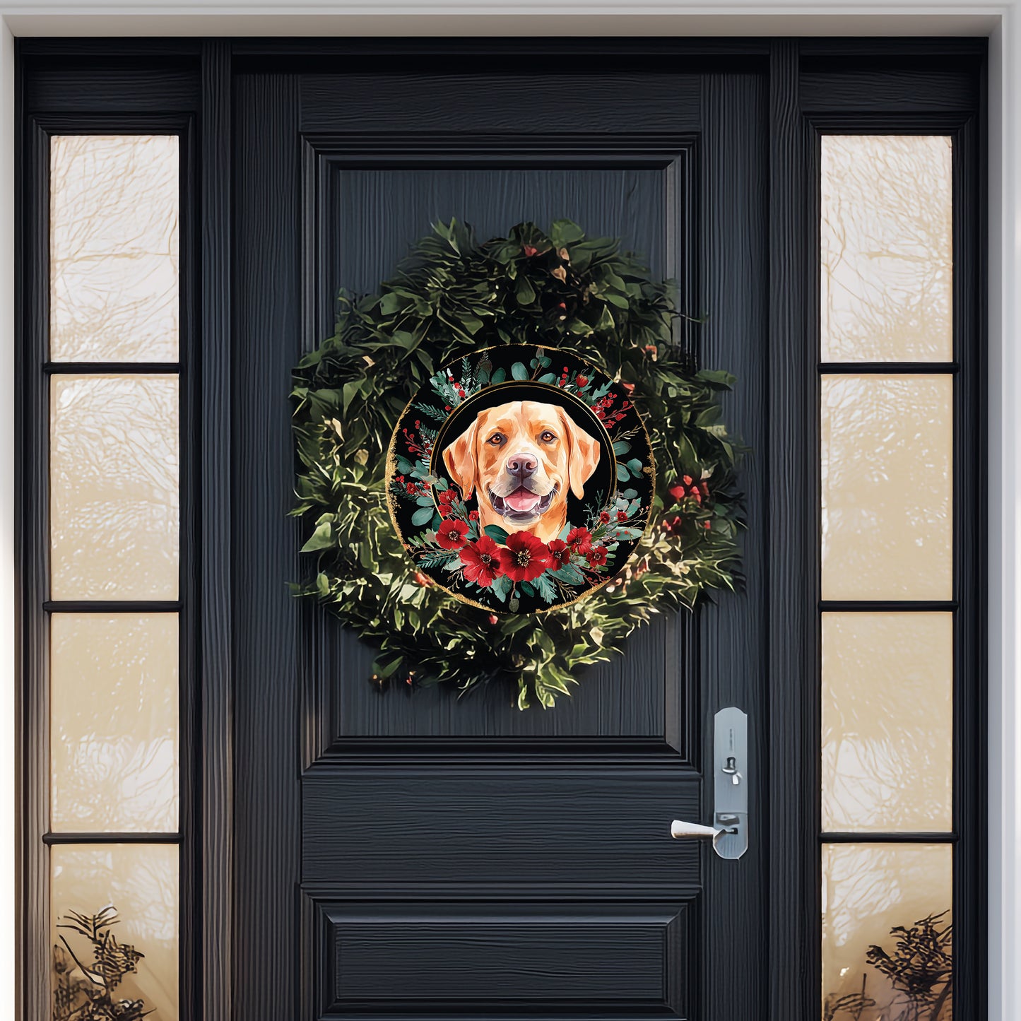 Personalized Christmas Pet Portrait Wall Sign - Custom Holiday Decor