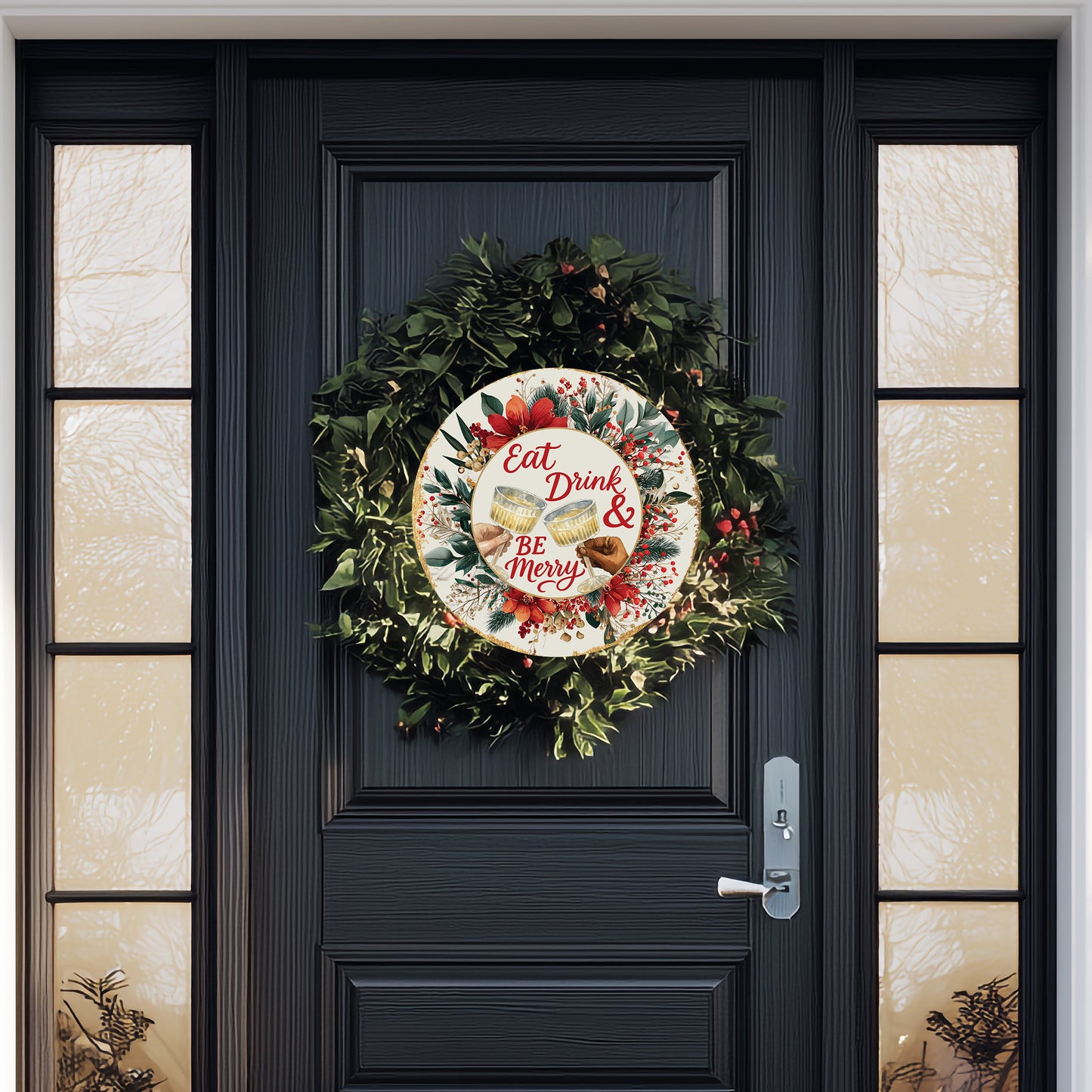 Festive Christmas Be Merry Round Sign | Rustic Holiday Wall Decor