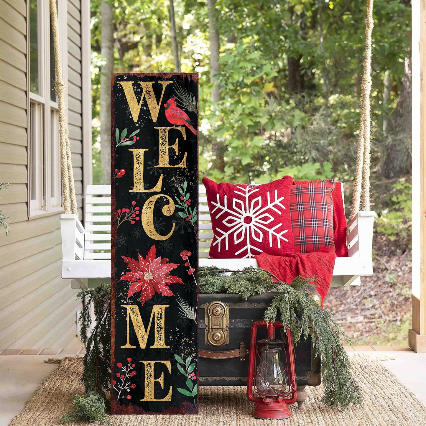 Charming Farmhouse Christmas Porch Sign | Festive Outdoor Welcome Decor