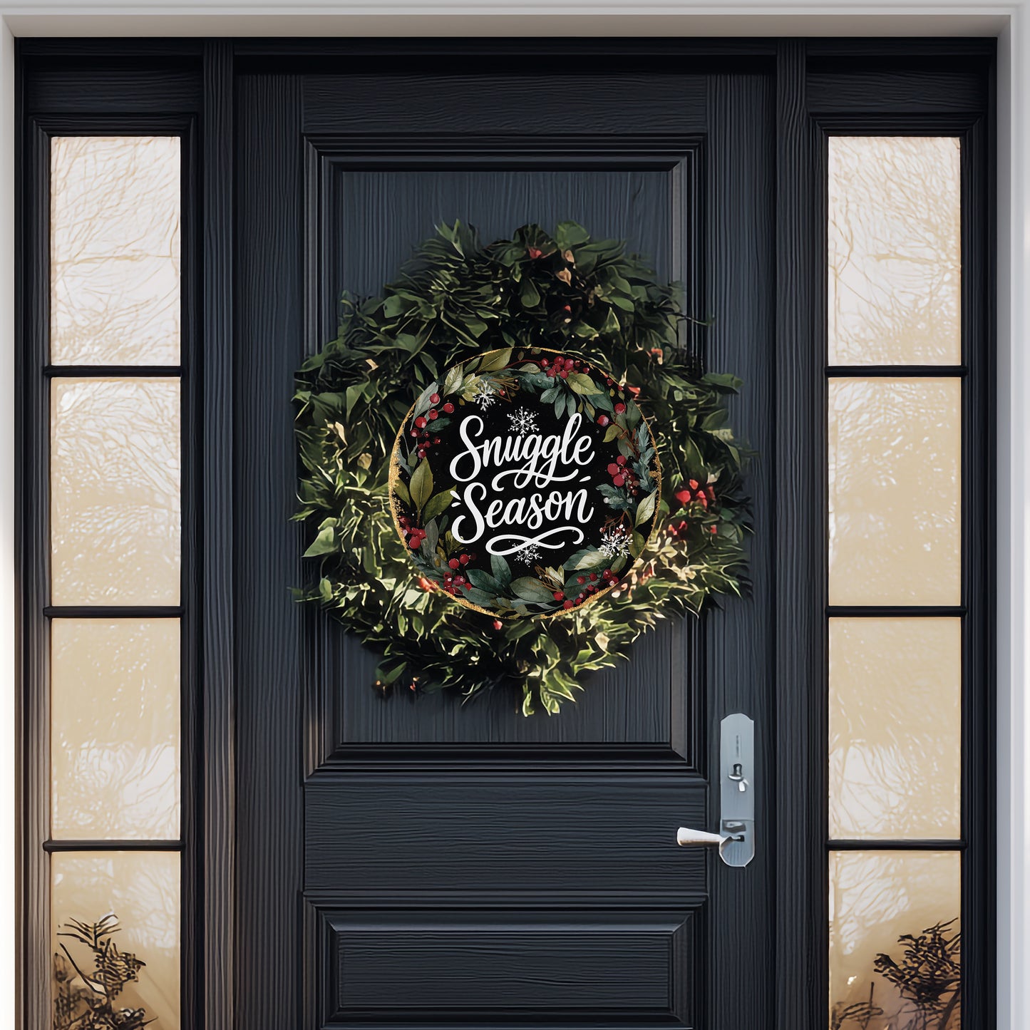 Winter Snuggle Season Round Door Sign | Cozy Farmhouse Home Decor