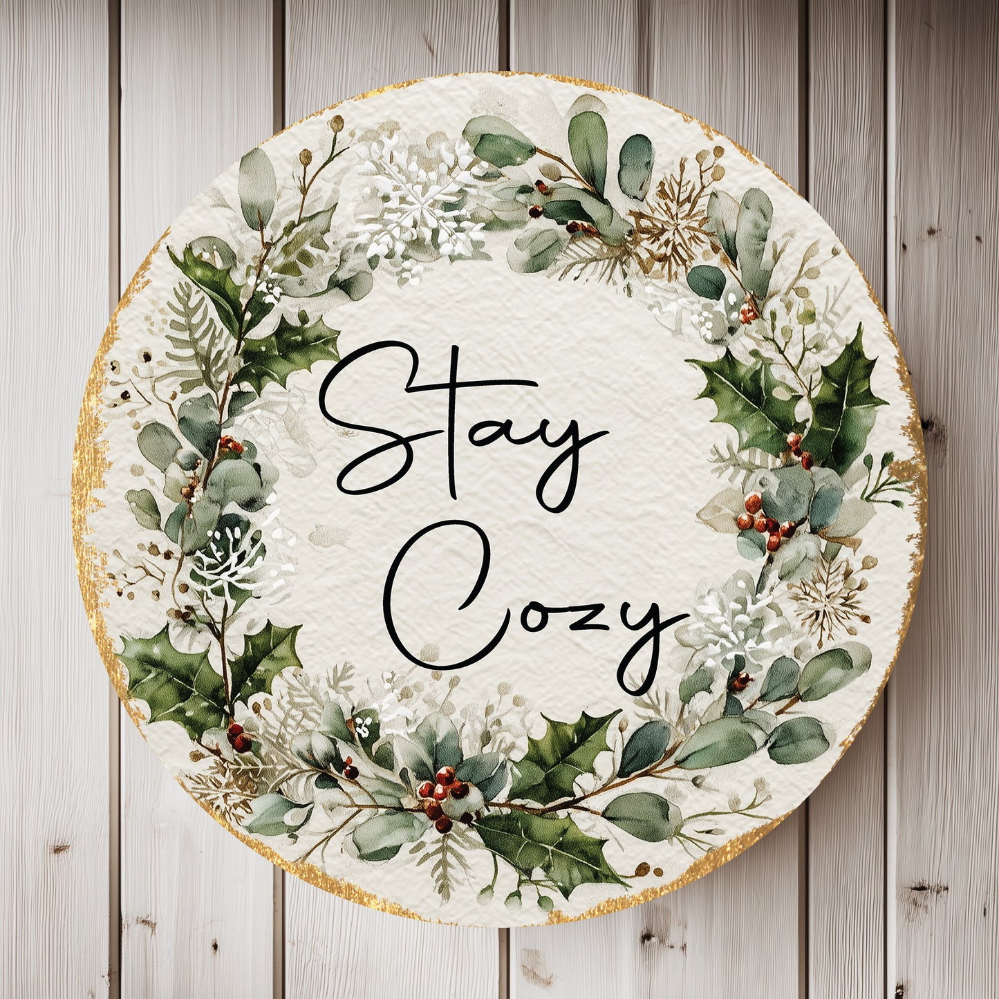 Farmhouse Christmas Welcome Door Sign | Rustic Winter Home Decor