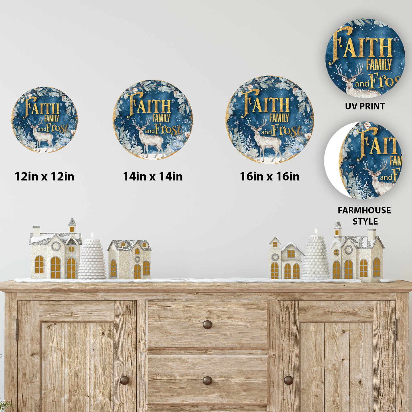 Cozy Farmhouse Winter Door Sign | Faith, Family & Frost Holiday Decor