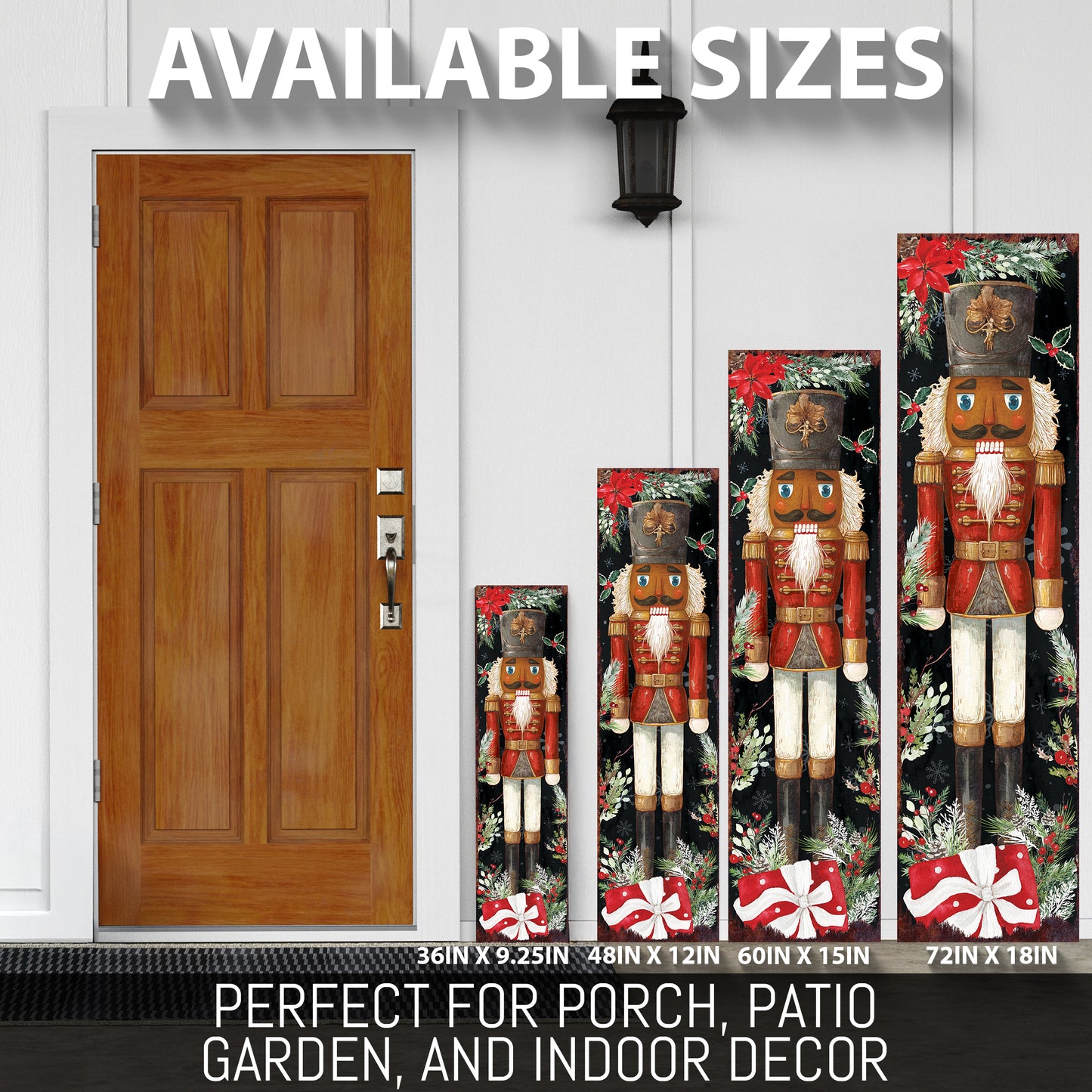 Elegant Watercolor Nutcracker Christmas Porch Sign | Festive Winter Welcome