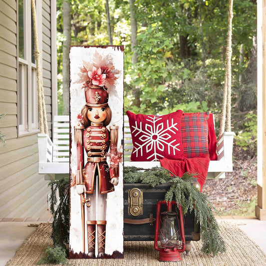 Elegant Watercolor Nutcracker Christmas Porch Sign
