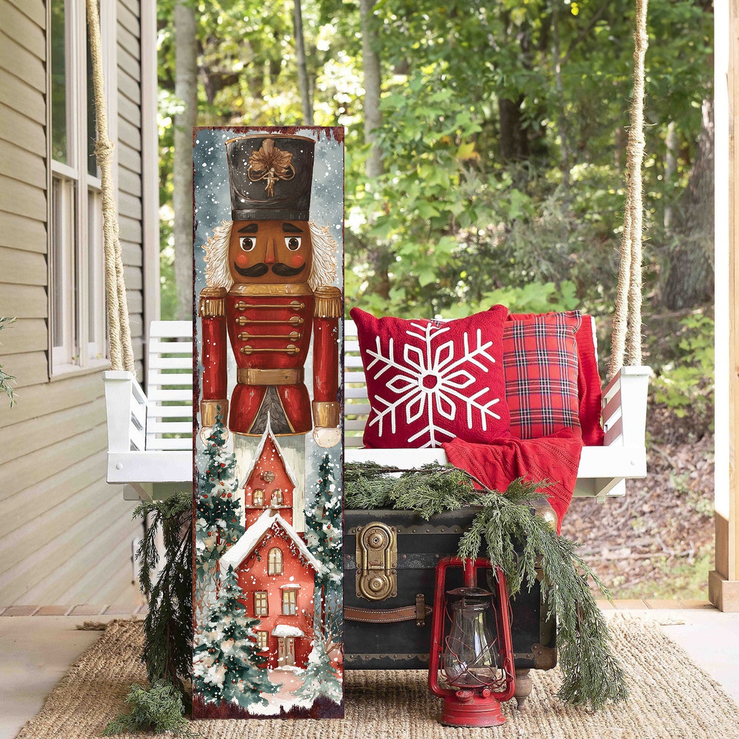 Nutcracker Christmas Porch Sign | Elegant Watercolor Holiday Decor