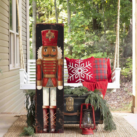 Watercolor Nutcracker Porch Sign | Elegant Christmas Holiday Decor
