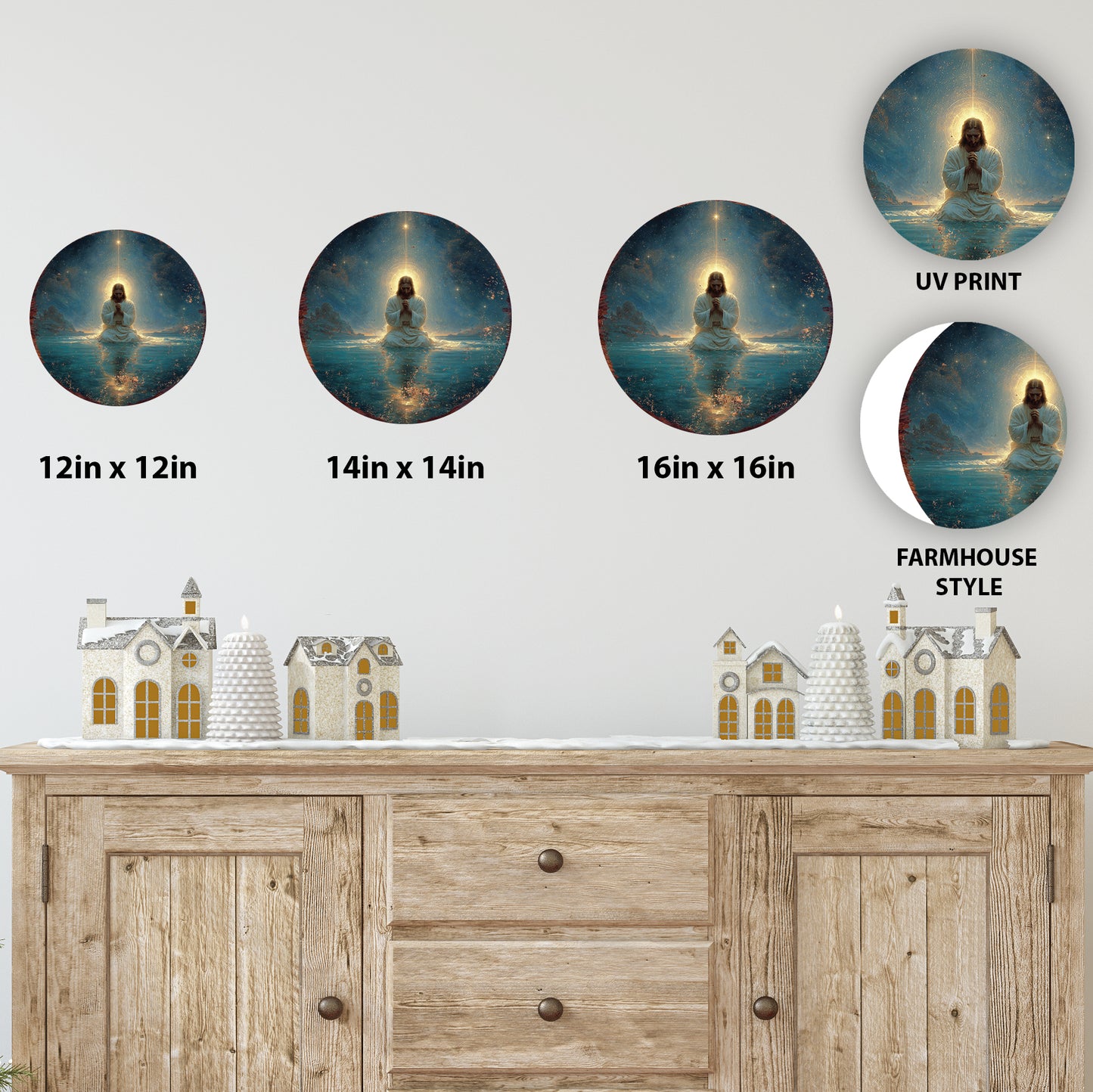 Enduring Faith Rustic Christian Round Wall Sign | Spiritual Home Decor