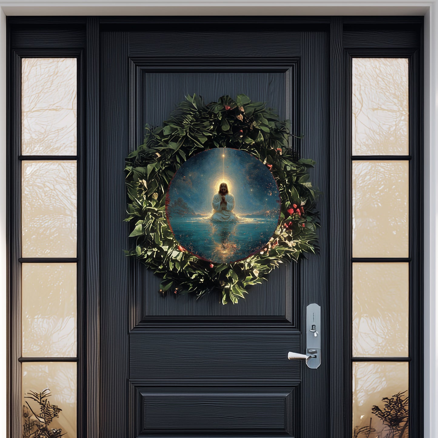 Enduring Faith Rustic Christian Round Wall Sign | Spiritual Home Decor