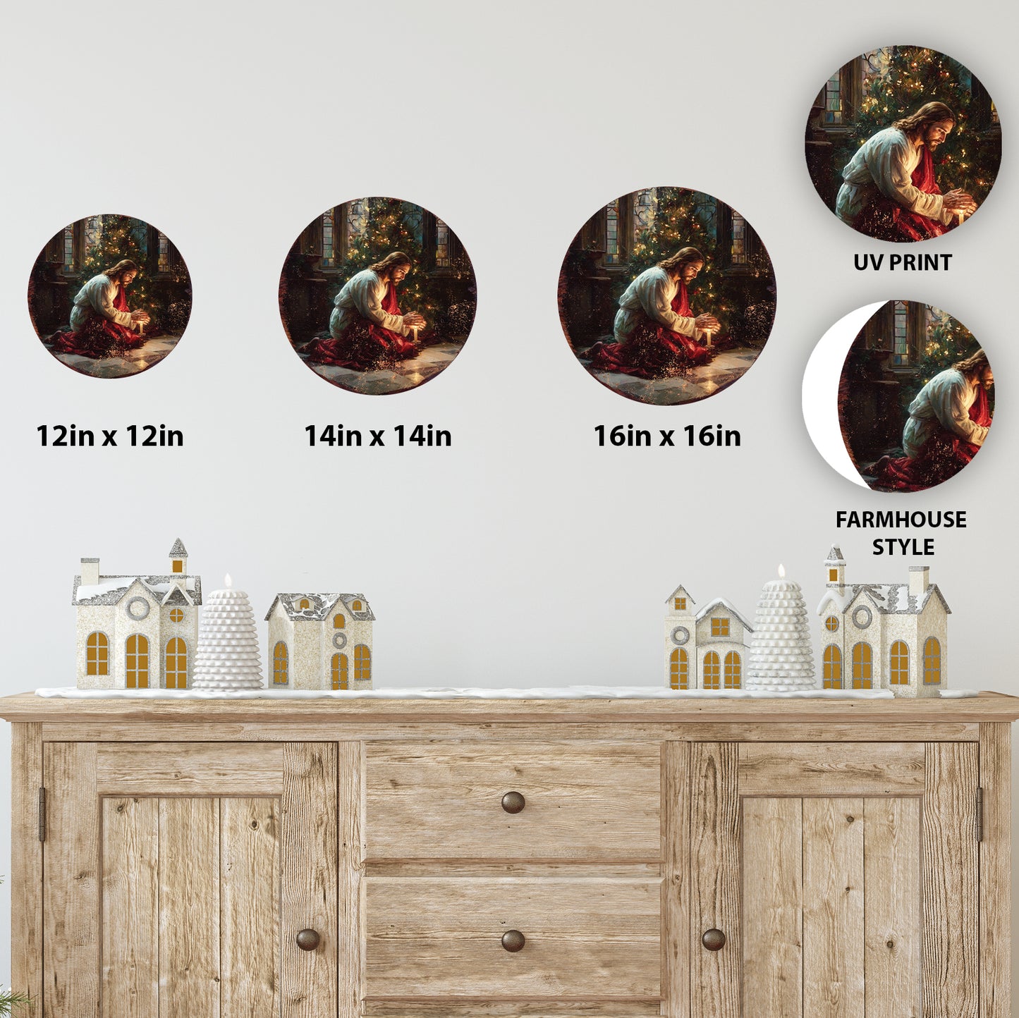 Christmas Christian Jesus Wall Art | Rustic Faith Home Decor