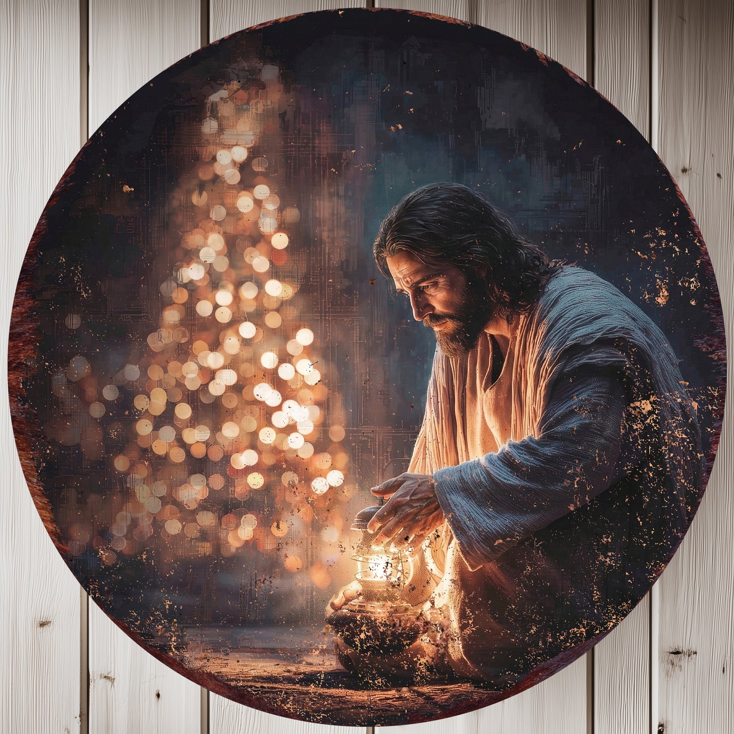 Rustic Christmas Jesus Wall Art | Christian Faith Home Decor