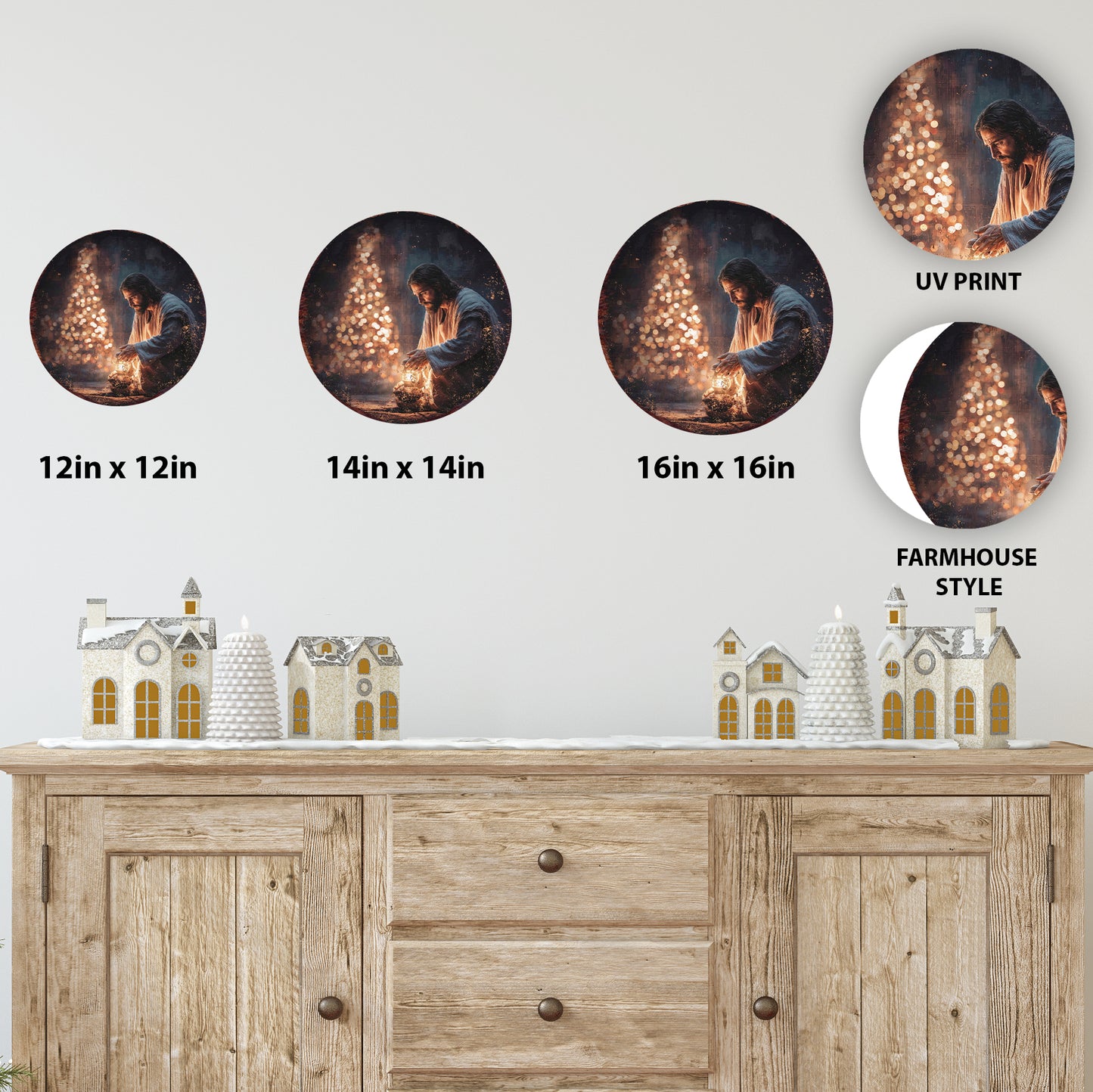 Rustic Christmas Jesus Wall Art | Christian Faith Home Decor