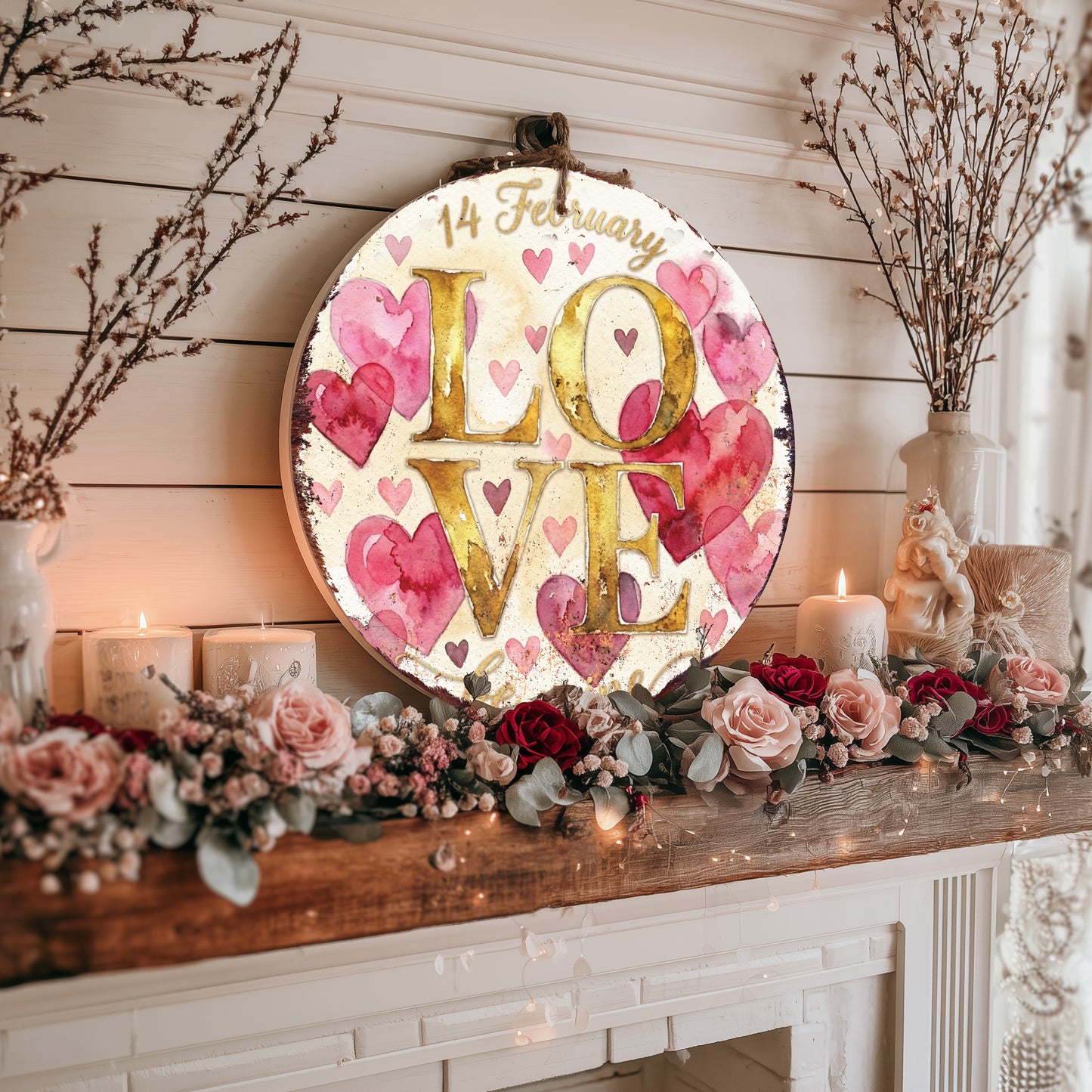 Valentine Rustic Heart Wall Art | Farmhouse Love Decor