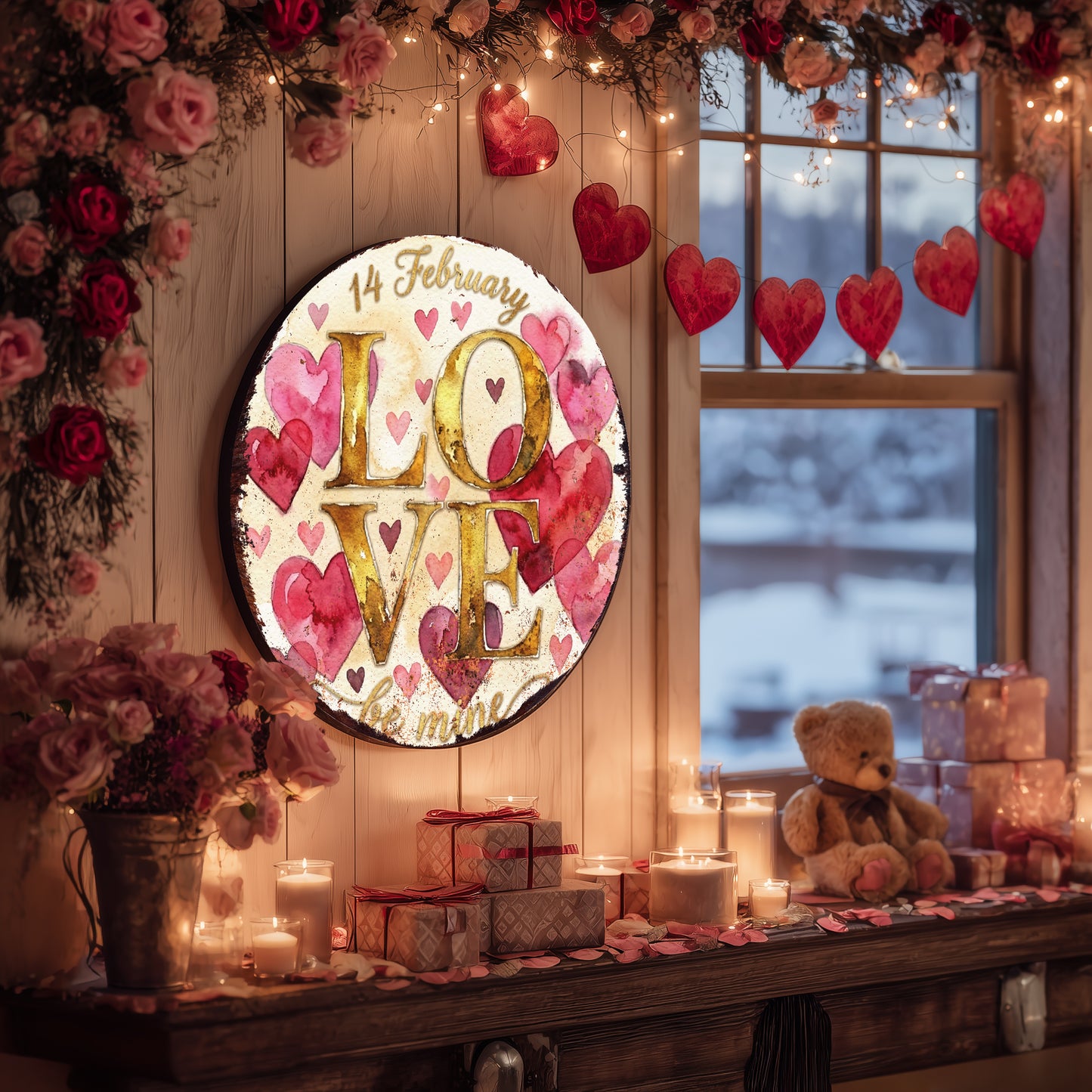 Valentine Rustic Heart Wall Art | Farmhouse Love Decor