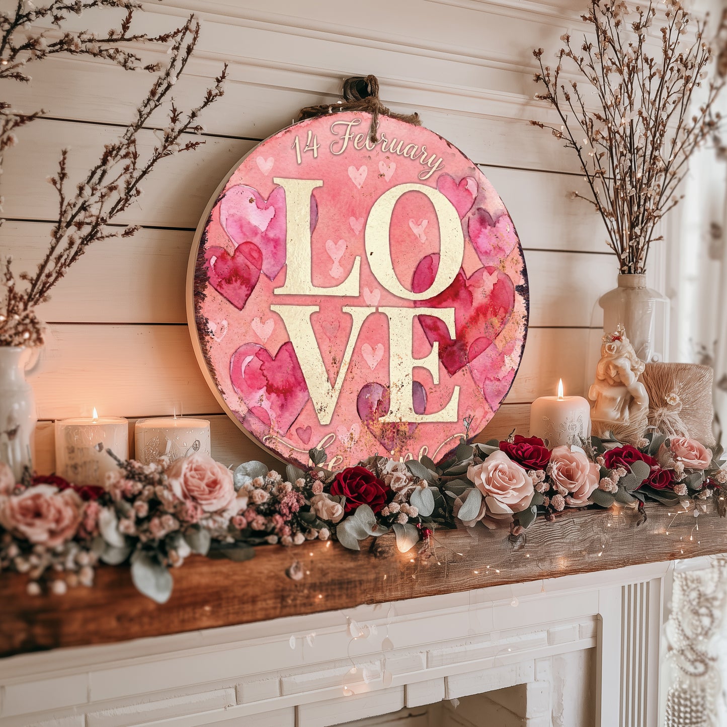 Charming Valentine Heart Wall Art | Rustic Farmhouse Love Decor