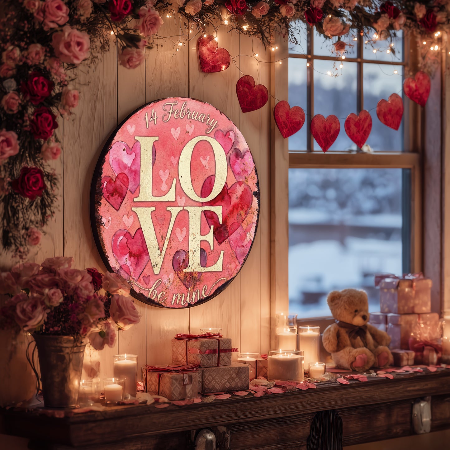 Charming Valentine Heart Wall Art | Rustic Farmhouse Love Decor
