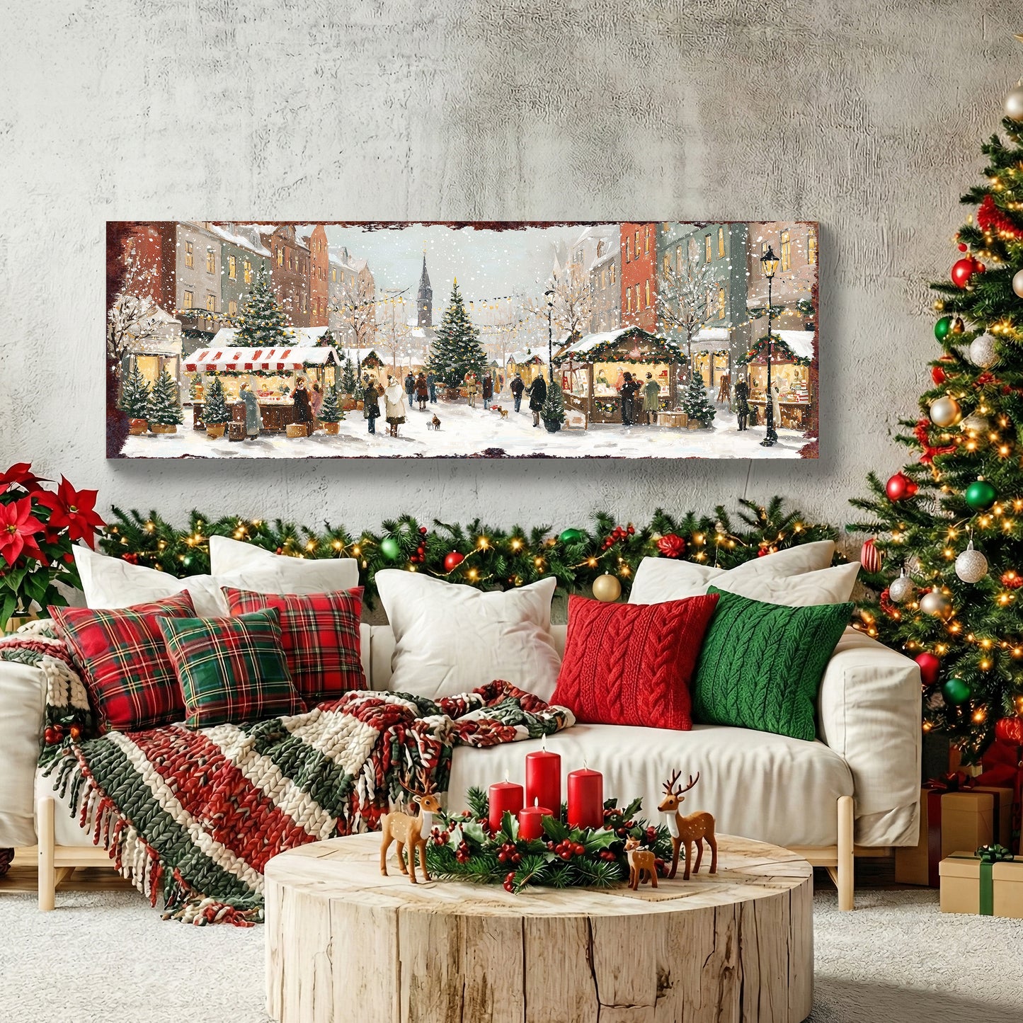 Cozy Christmas Market Wall Sign | Farmhouse Holiday Entryway Decor