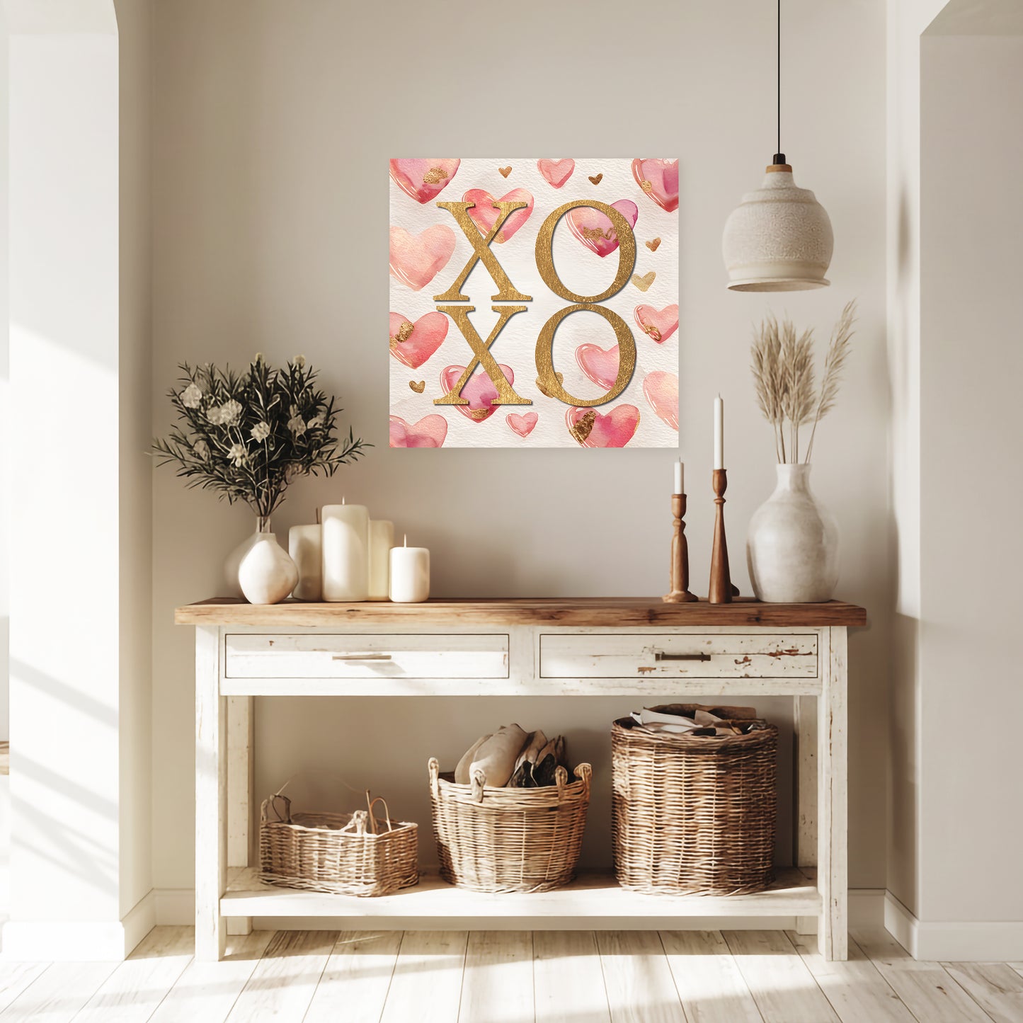Sweet Valentine's XOXO Farmhouse Canvas Wall Decor
