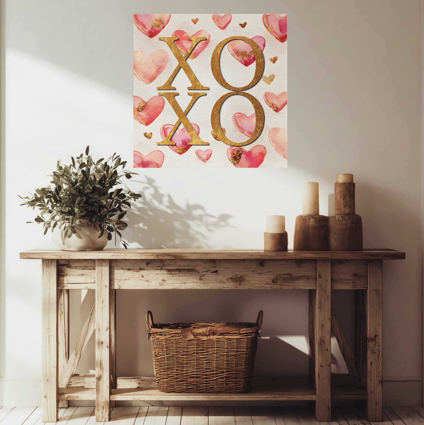 Sweet Valentine's XOXO Farmhouse Canvas Wall Decor