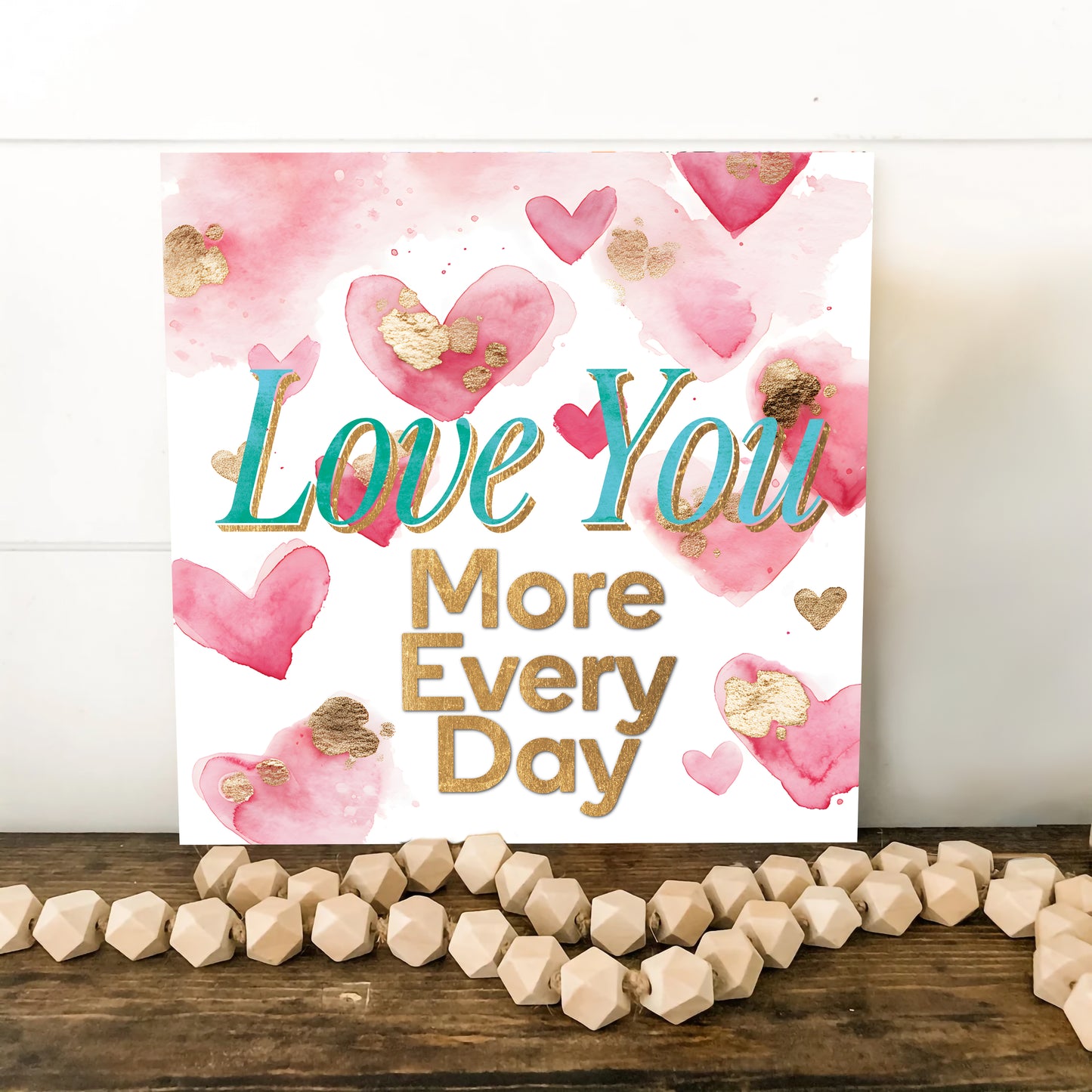 Romantic Valentine Canvas Wall Art | "Love You More Every Day" Decor