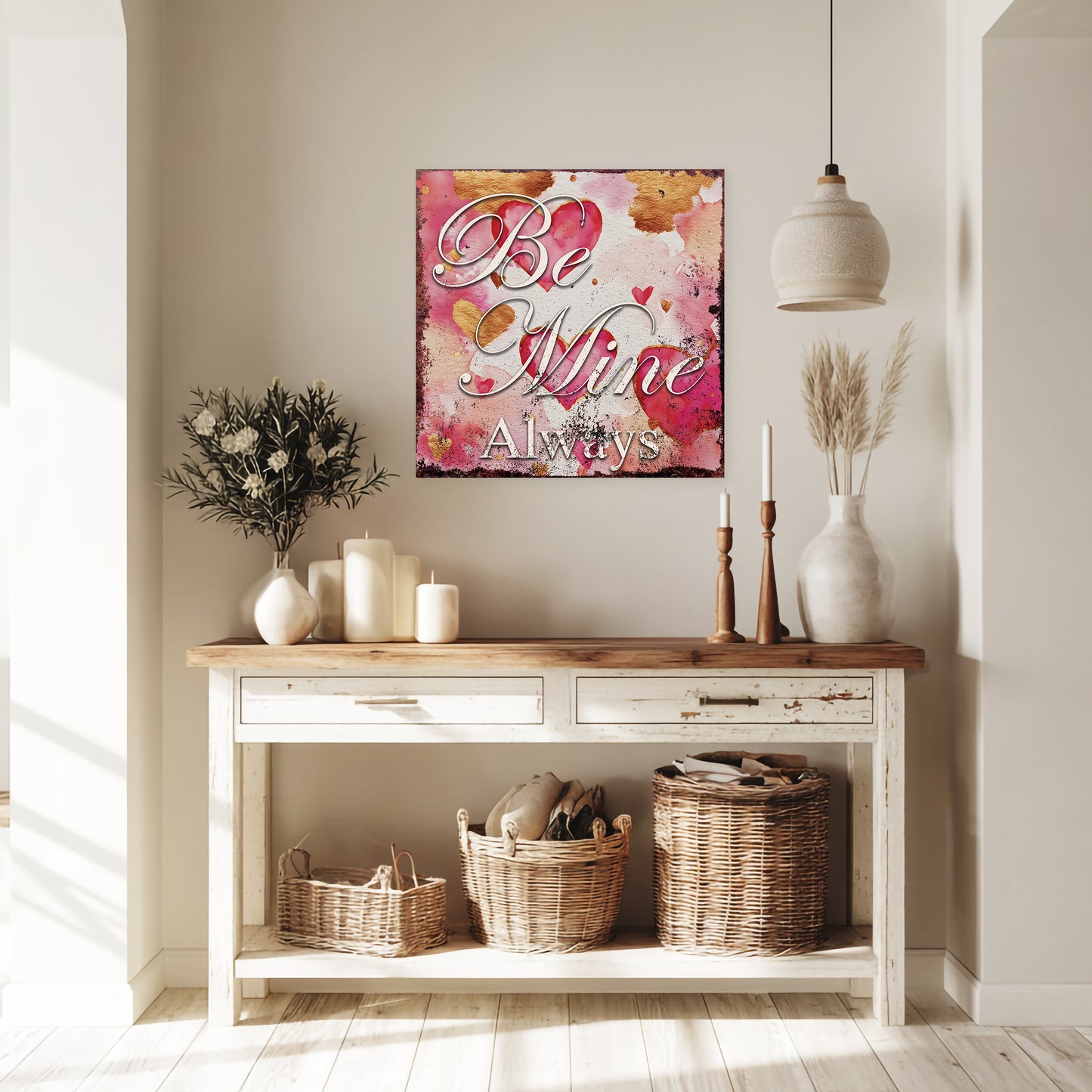 Valentine's Day Love Always Wall Canvas Decor | Romantic Home Art