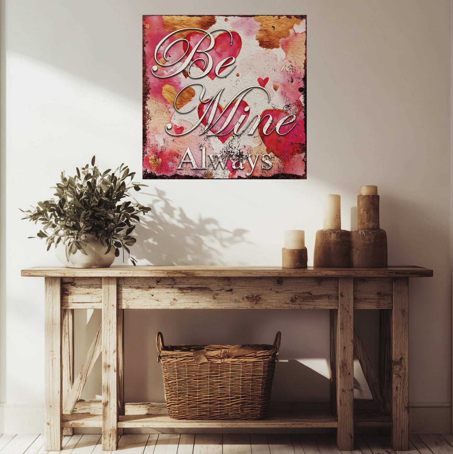 Valentine's Day Love Always Wall Canvas Decor | Romantic Home Art