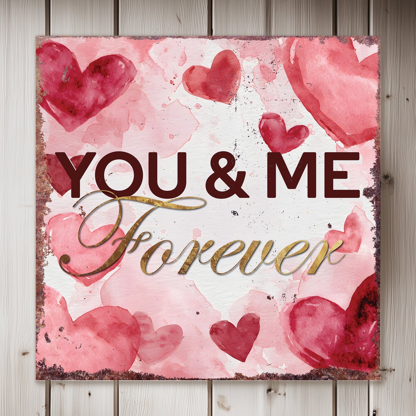Valentine's Day Forever Love Rustic Wall Art Canvas