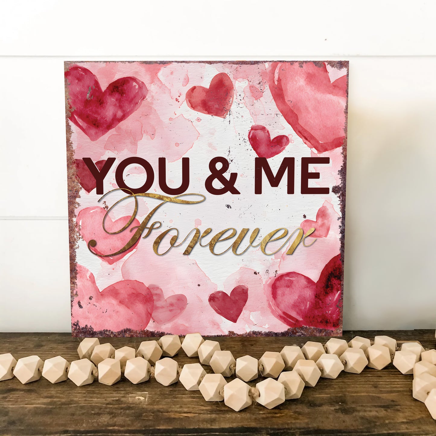 Valentine's Day Forever Love Rustic Wall Art Canvas