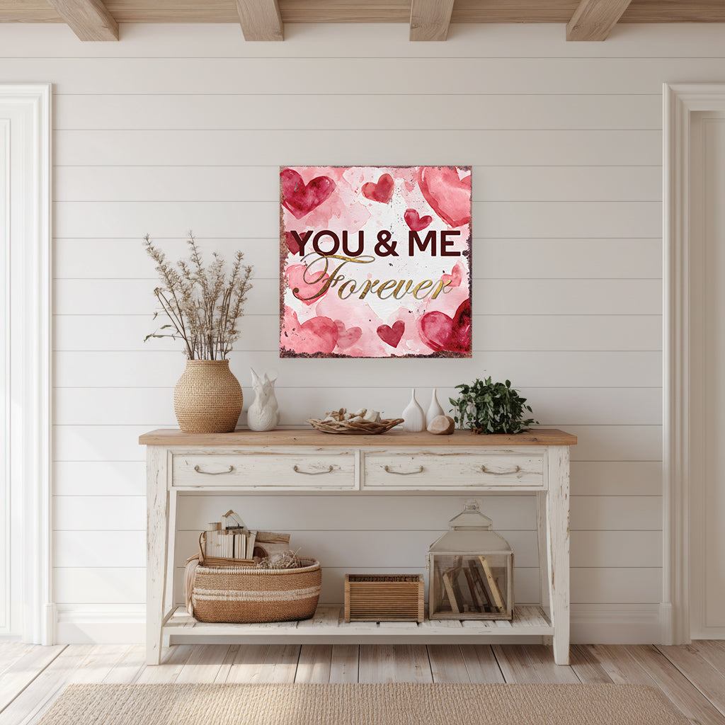 Valentine's Day Forever Love Rustic Wall Art Canvas