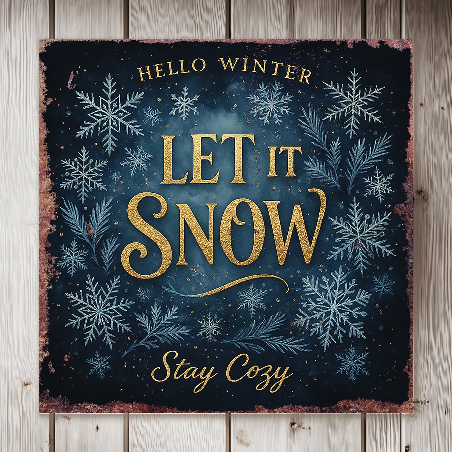 Cozy Winter "Let It Snow" Canvas Wall Art | Festive Home Decor
