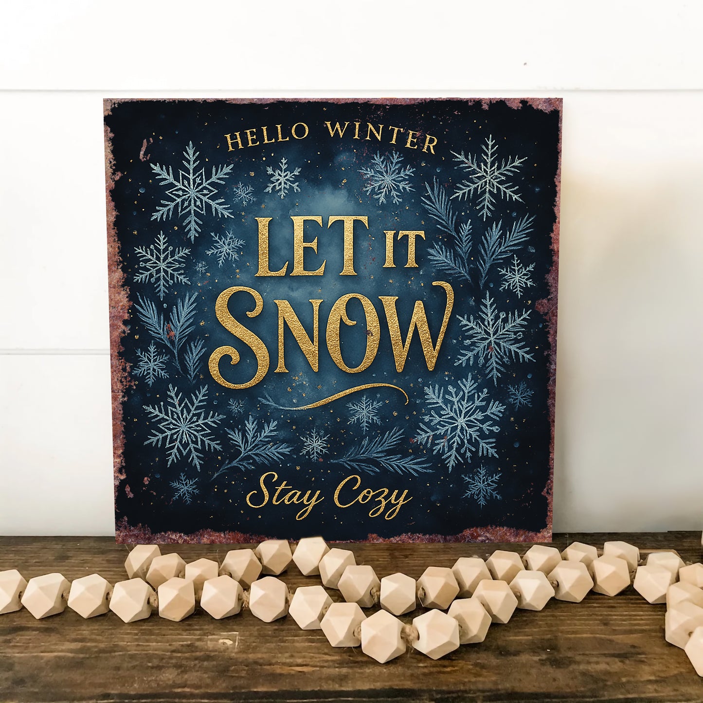 Cozy Winter "Let It Snow" Canvas Wall Art | Festive Home Decor