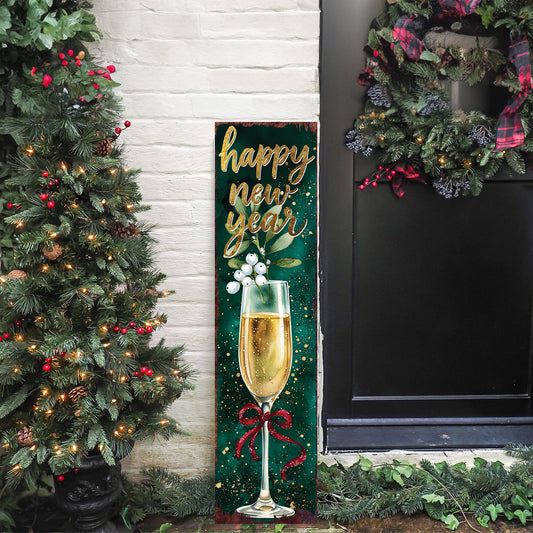 New Year's Eve Porch Sign - Elegant Festive Entryway Decor