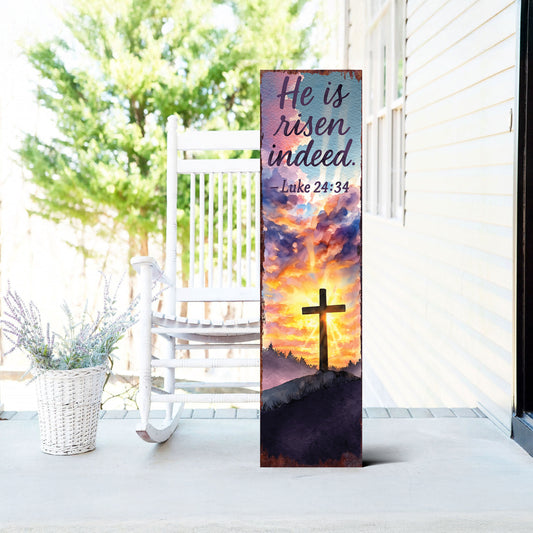 Elegant Easter Welcome Porch Sign | Graceful Spring Vertical Decor