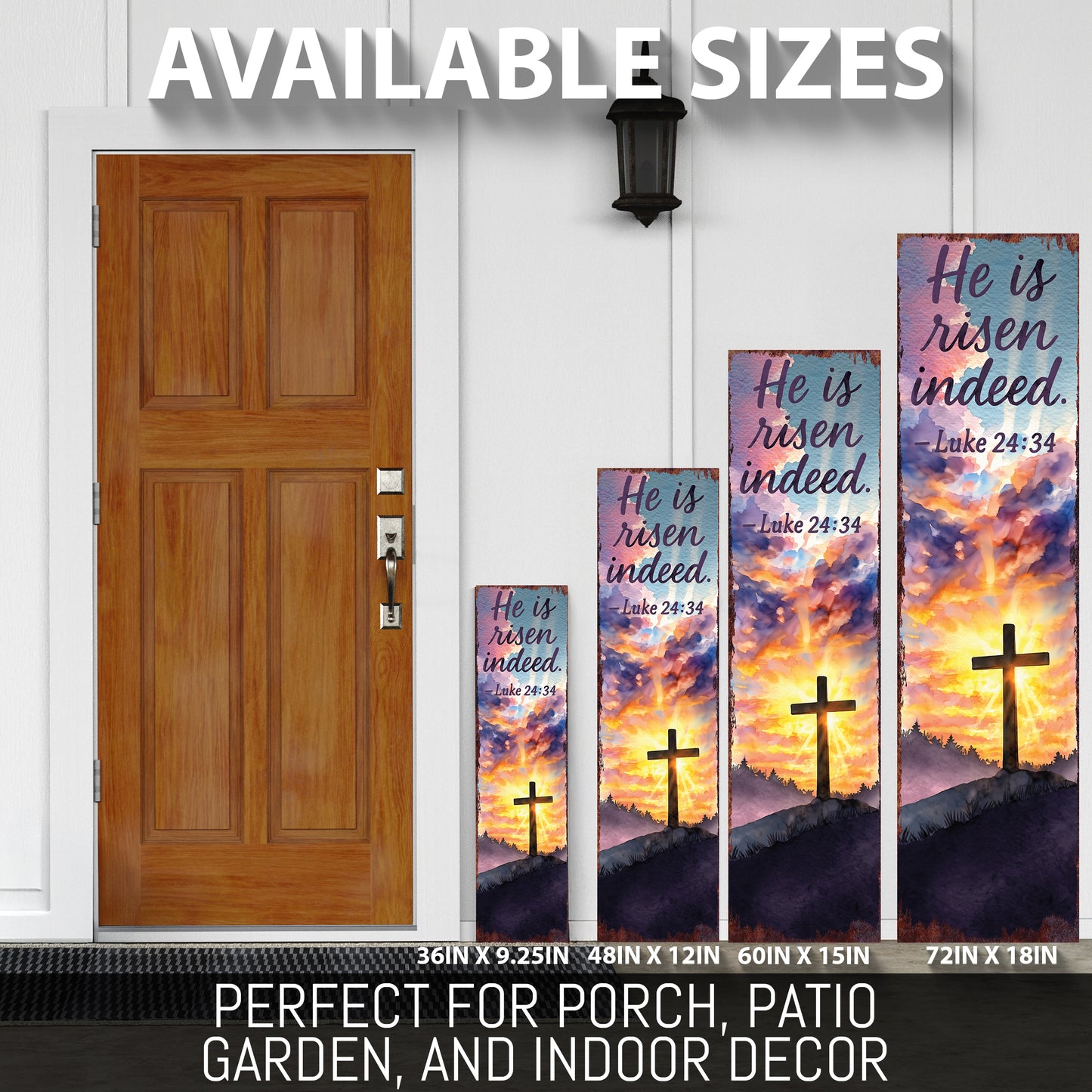 Elegant Easter Welcome Porch Sign | Graceful Spring Vertical Decor