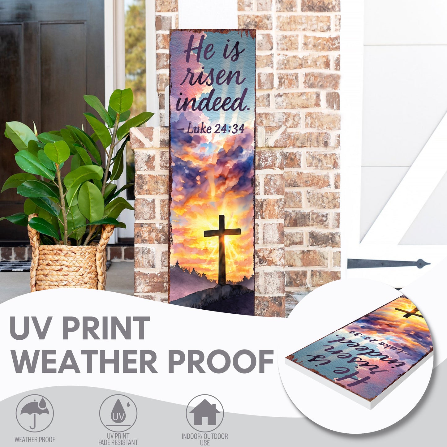 Elegant Easter Welcome Porch Sign | Graceful Spring Vertical Decor