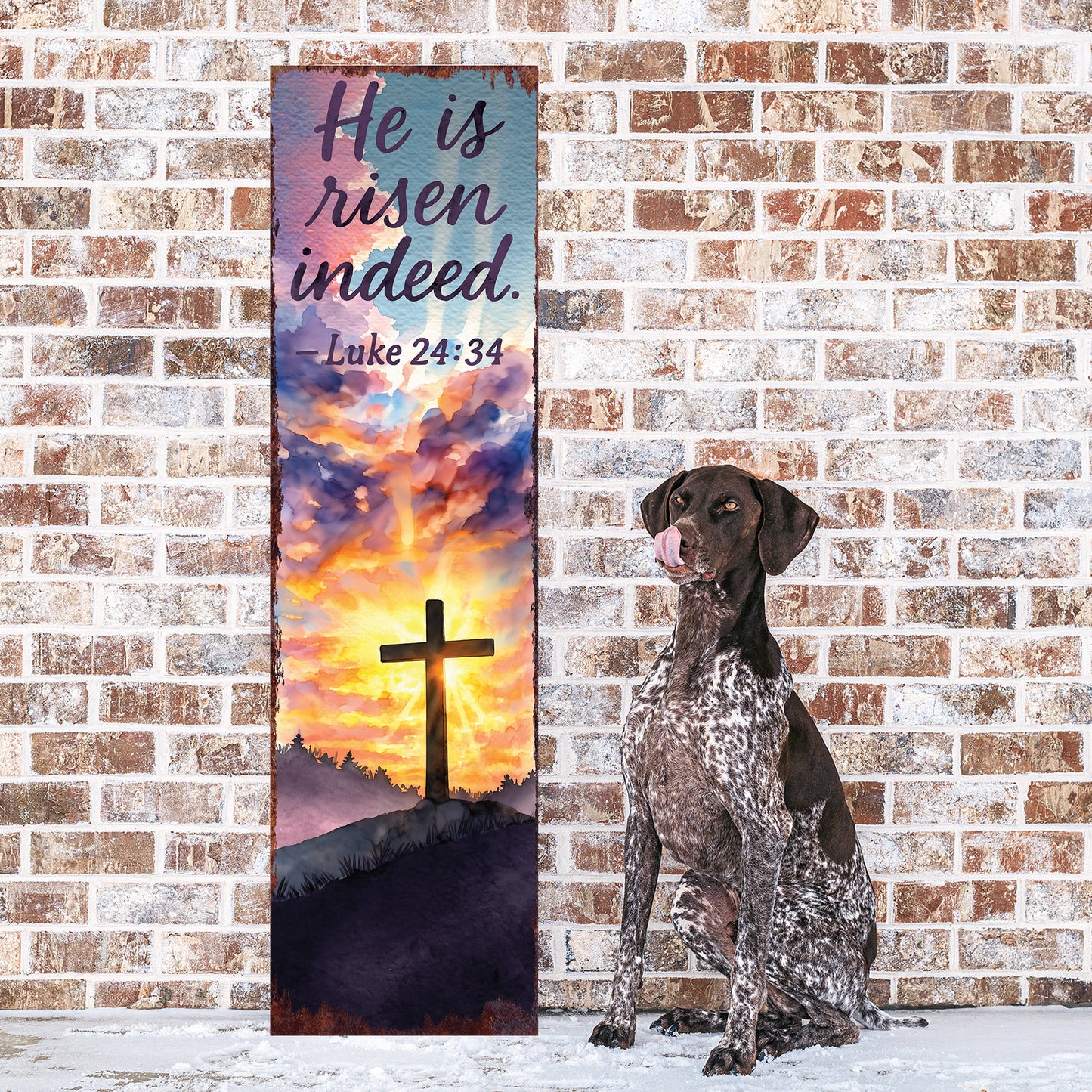 Elegant Easter Welcome Porch Sign | Graceful Spring Vertical Decor