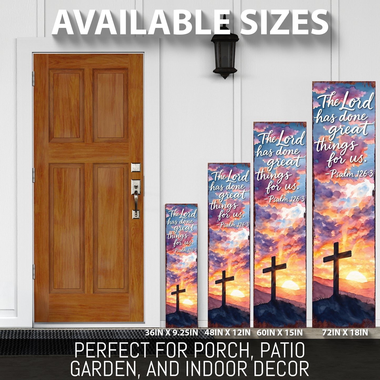 Elegant Easter Blessings Porch Sign | Wooden Spring Welcome Decor