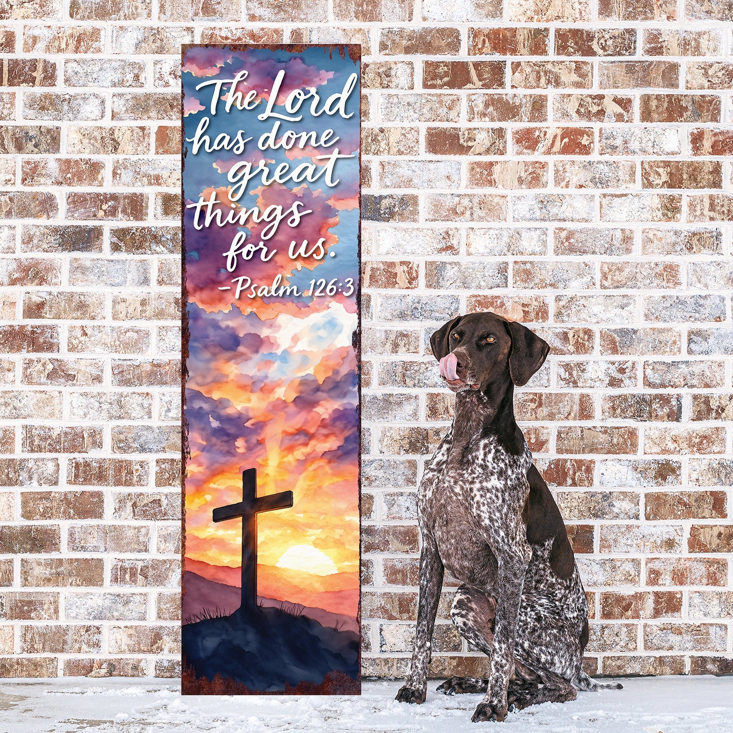 Elegant Easter Blessings Porch Sign | Wooden Spring Welcome Decor