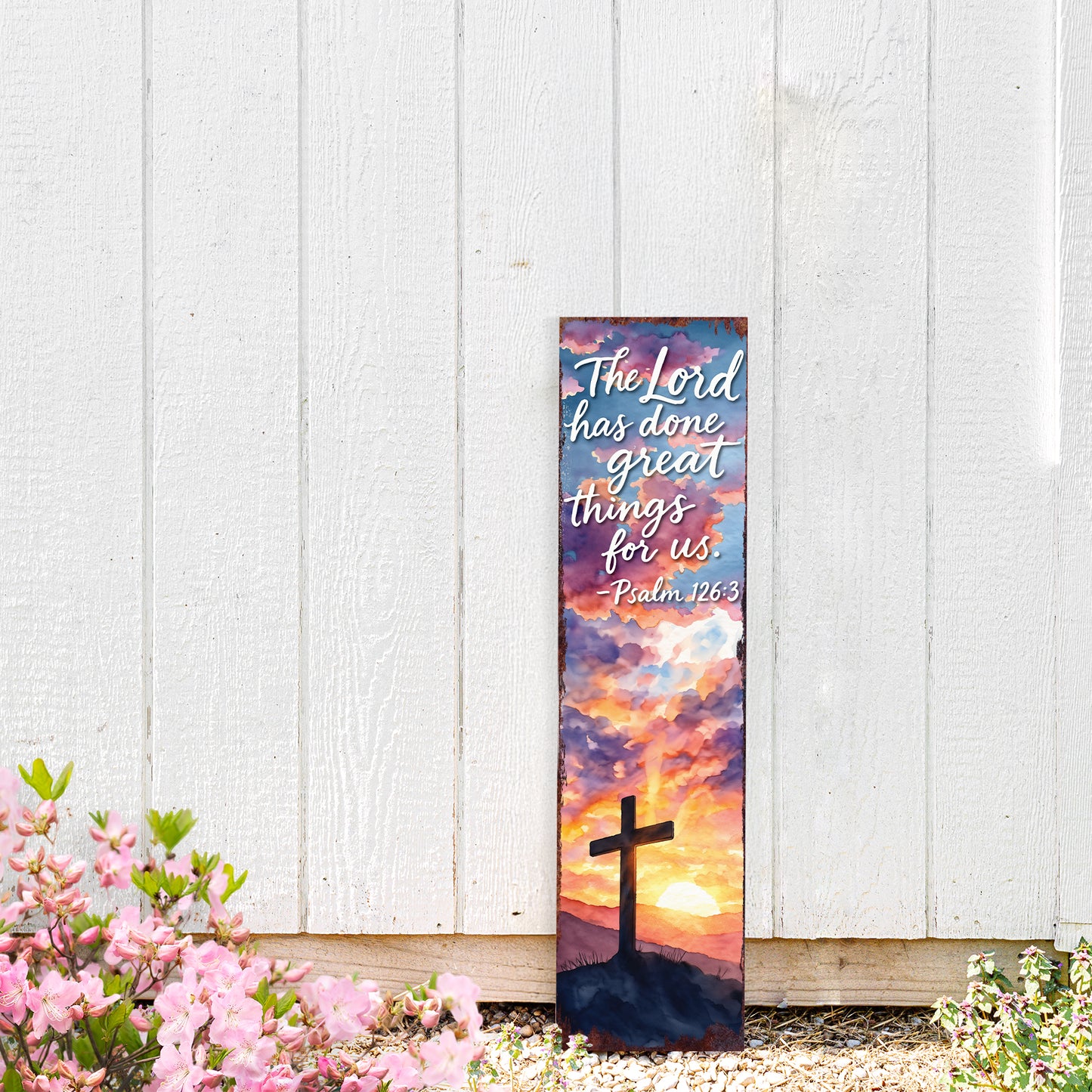 Elegant Easter Blessings Porch Sign | Wooden Spring Welcome Decor